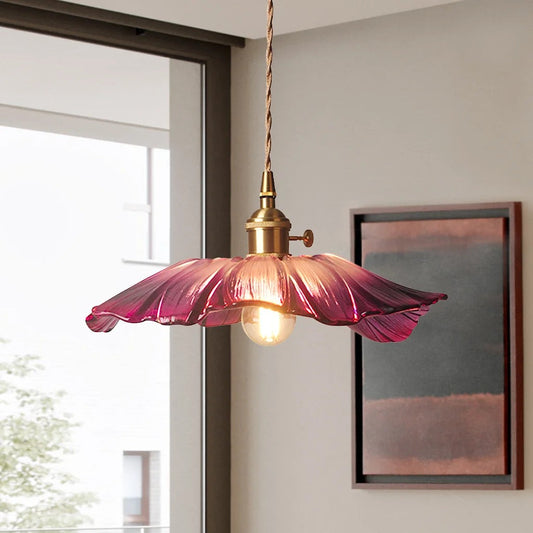 Callista Retro Lotus Creative Glass Pendant Light