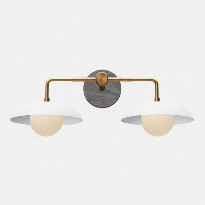 Katya Mid-century Wood Metal Double Dome Wall Sconce