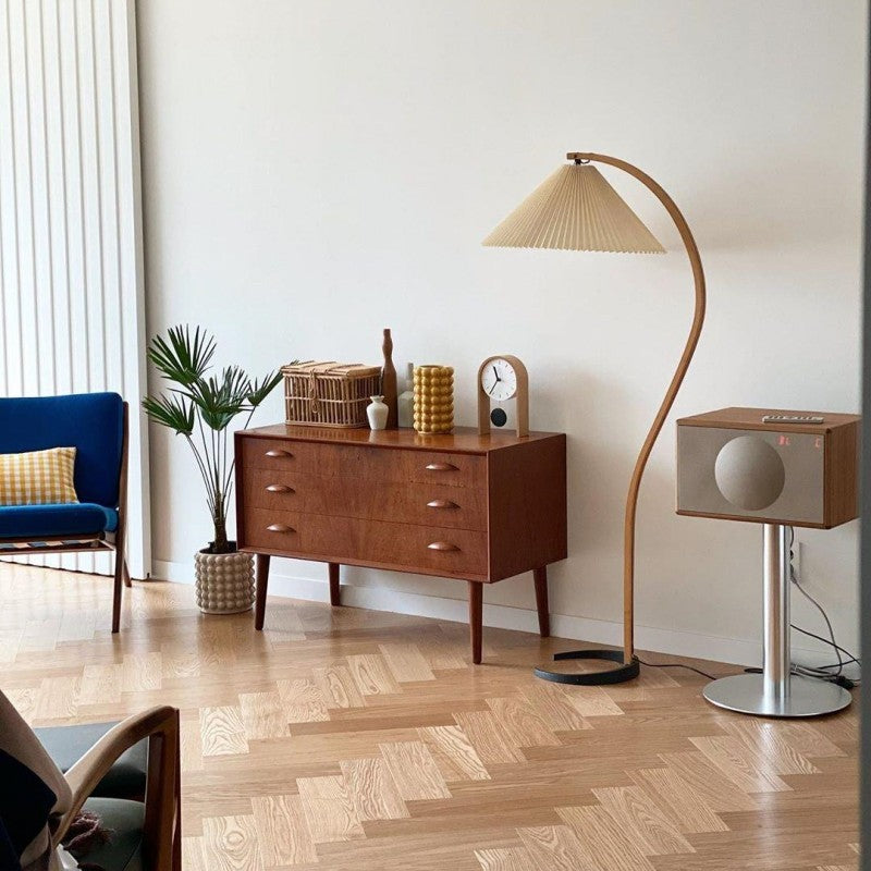 Anamika Vintage Mid Century Wooden Floor Lamp