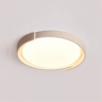 Jonathan Minimalist Round Travertine Stone Flush Mount Ceiling Light