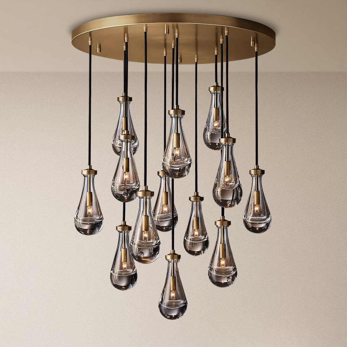 Peregrine Modern All-copper Crystal Raindrop Linear Chandelier