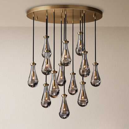 Peregrine Modern All-copper Crystal Raindrop Linear Chandelier