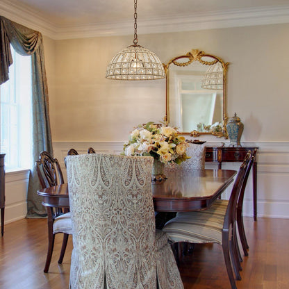 Zeldan Modern French Antique Bronze Dome Crystal Chandelier