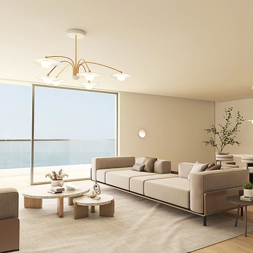 Xandros White Metal Champignon Chandelier