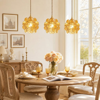 Viviana French Country Glass Petal Pendant Lights