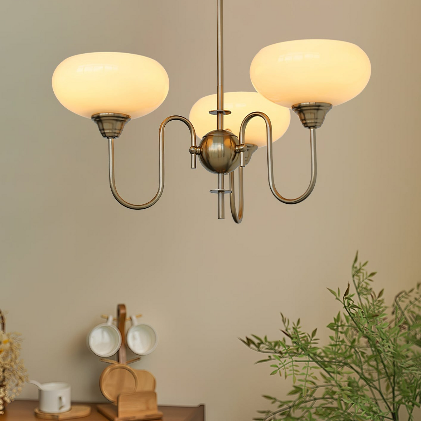 Luna Cream White Bubble Glass Chandelier