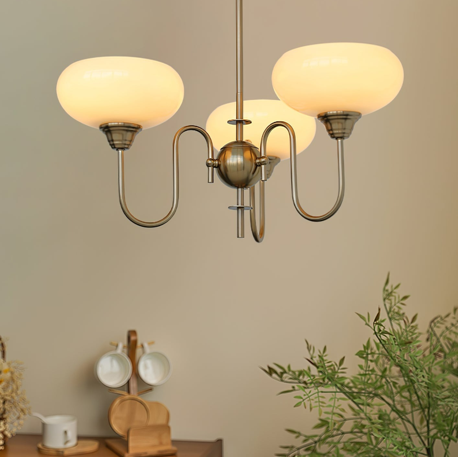 Luna Cream White Bubble Glass Chandelier