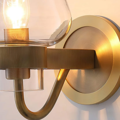 Ivanov Vintage Antique Brass Glass Wall Light