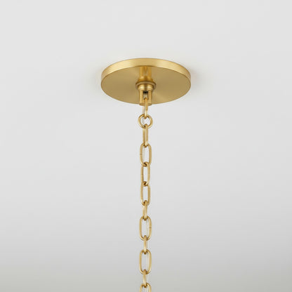 Margaret Minimalist Natural 4-Light Dome Rattan Brass Pendant Light