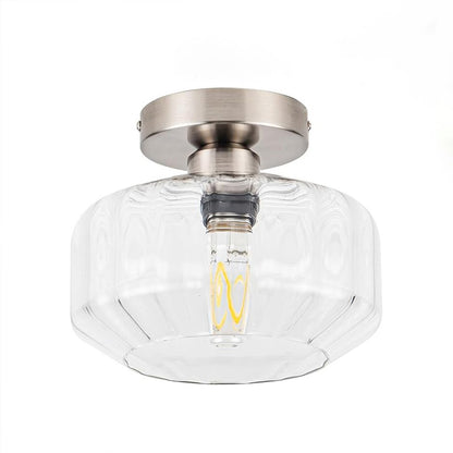 Ozma Stylish Wavy Glass Lantern Flush Mount Ceiling Light