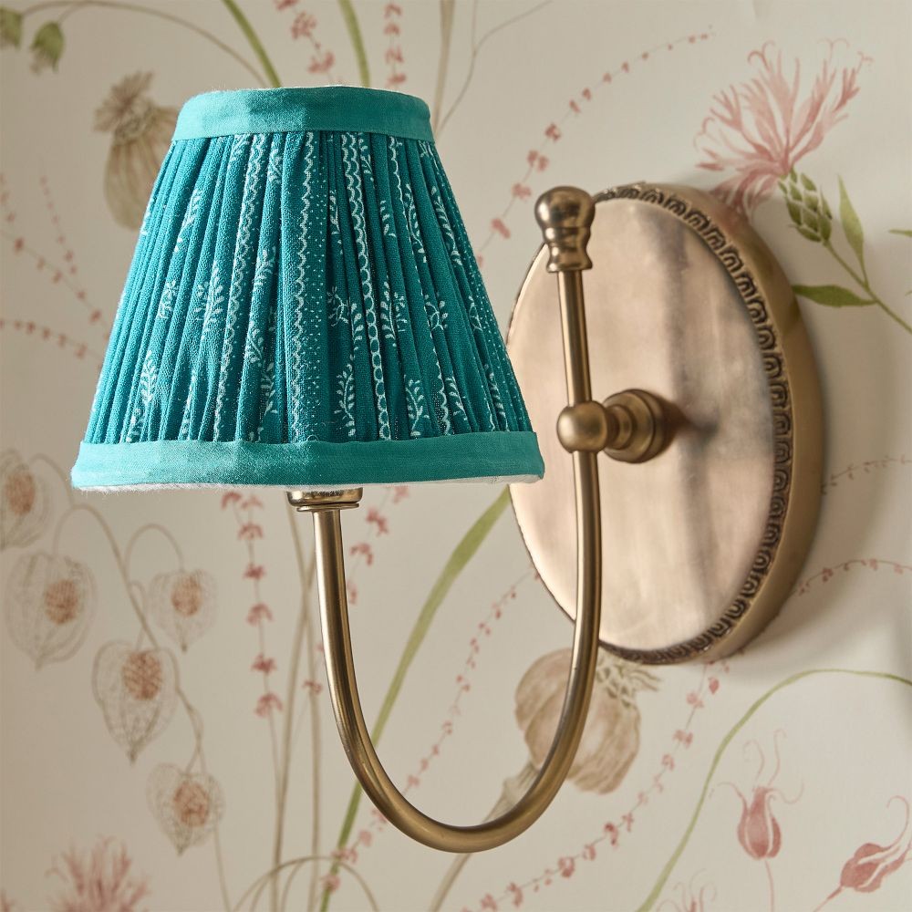 Orphelyx French Brass Fabric Shade Sconce Light