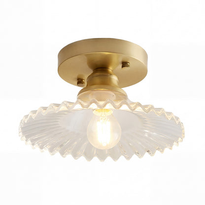 Zenon Retro Gailon Glass Semi Flush Mount Ceiling Light