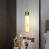 Odalys Luxurious Cylindrical Alabaster Brass Pendant Light