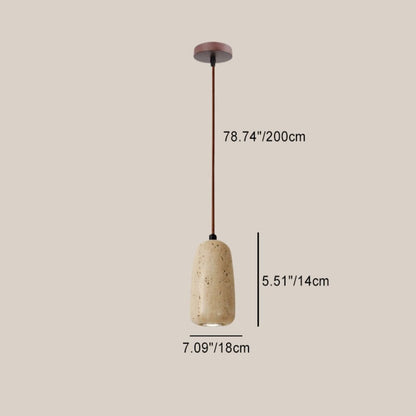 Bowen Wabi-Sabi Mini Travertine Pendant Light