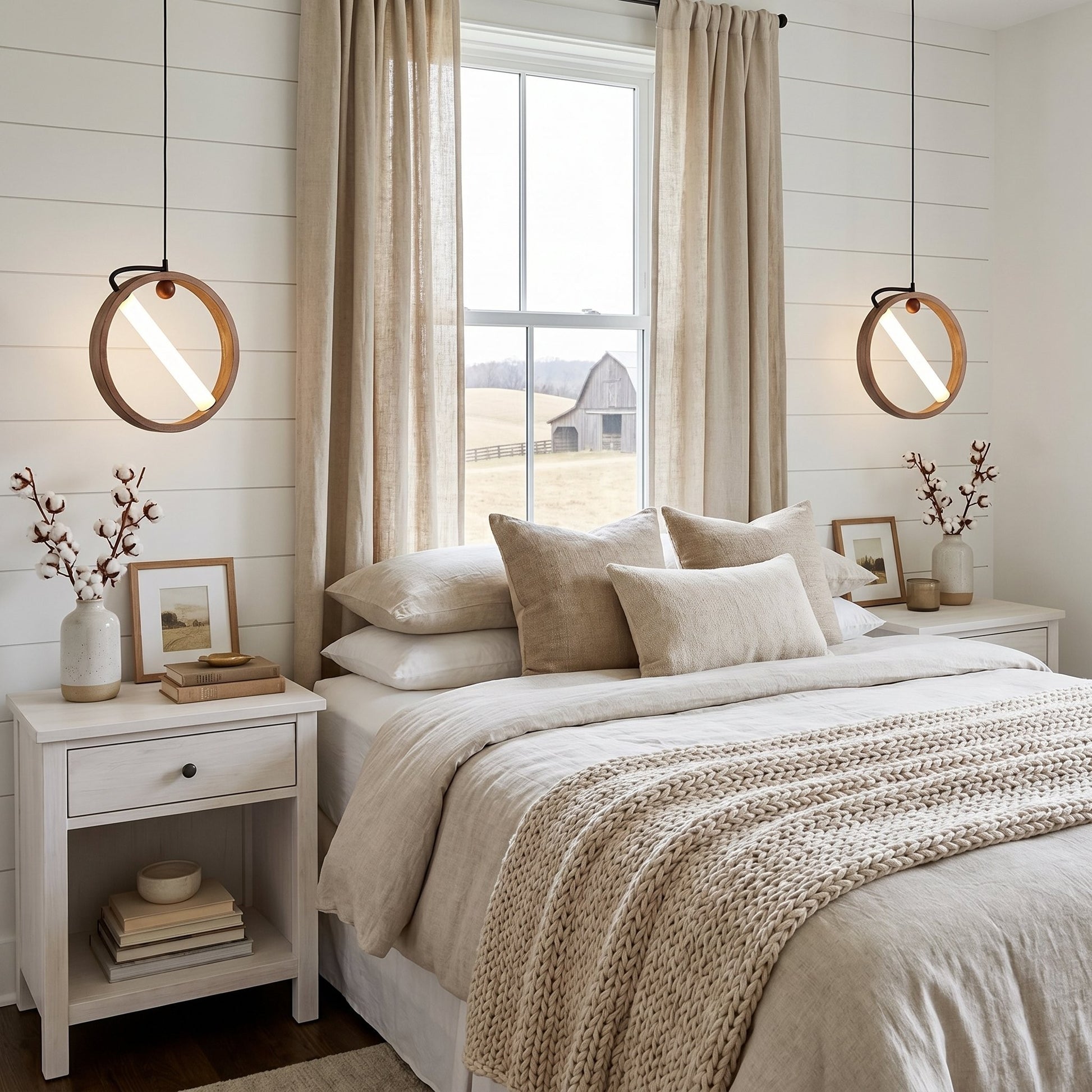 Conlan Japanese Travertine Circular Pendant Light