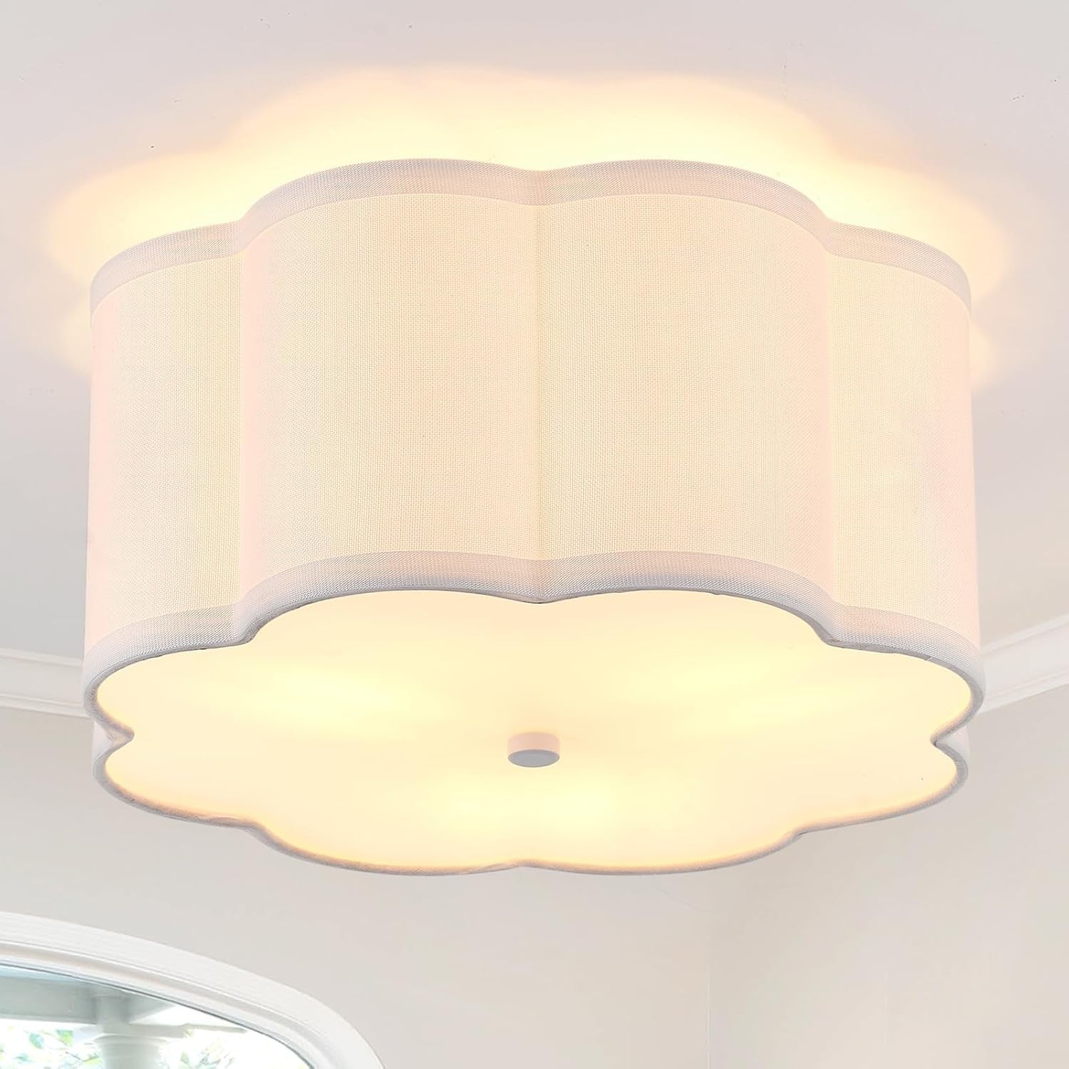Halsey Fabric Floral Drum Shade Ceiling Light