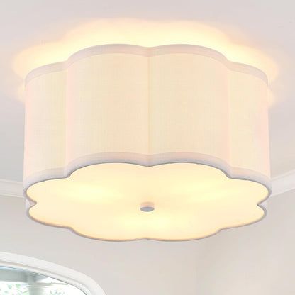 Halsey Fabric Floral Drum Shade Ceiling Light