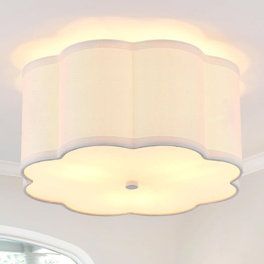Halsey Fabric Floral Drum Shade Ceiling Light