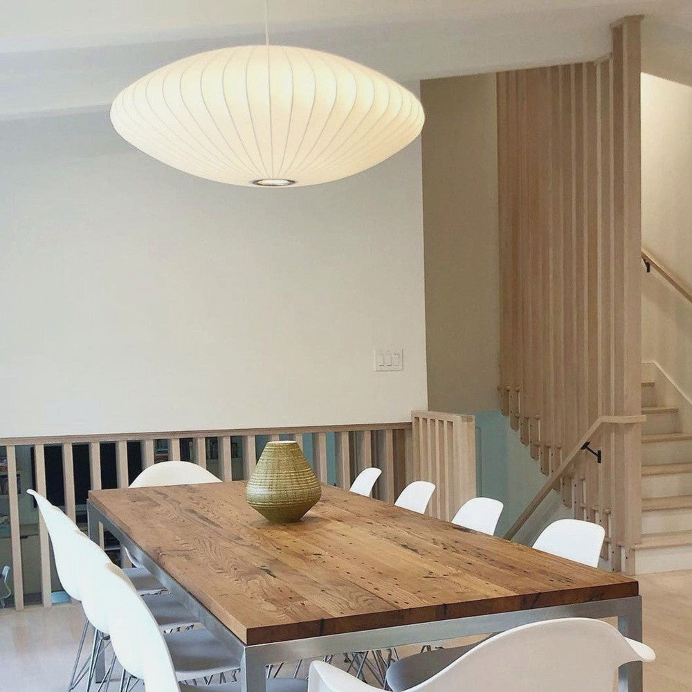 Leocadia White Saucer Nelson Bubble Pendant Light