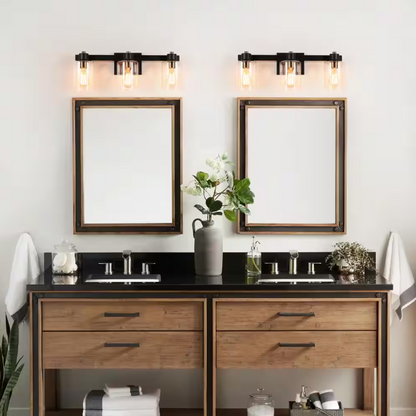 Dyril Modern Matte Black Cylinder Glass Sconce