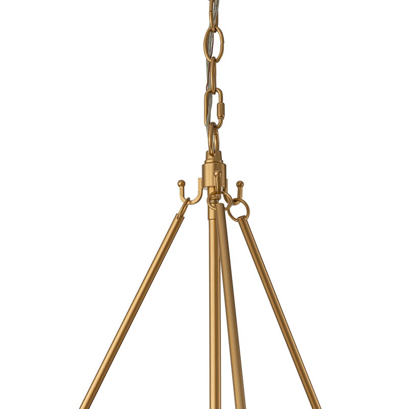 Coriander Farmhouse Water Ripple Glass Drum Chandelier