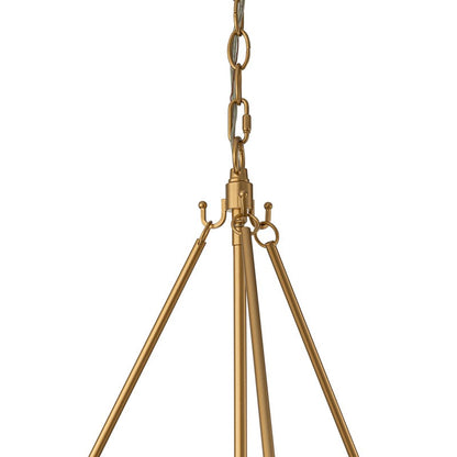 Coriander Farmhouse Water Ripple Glass Drum Chandelier