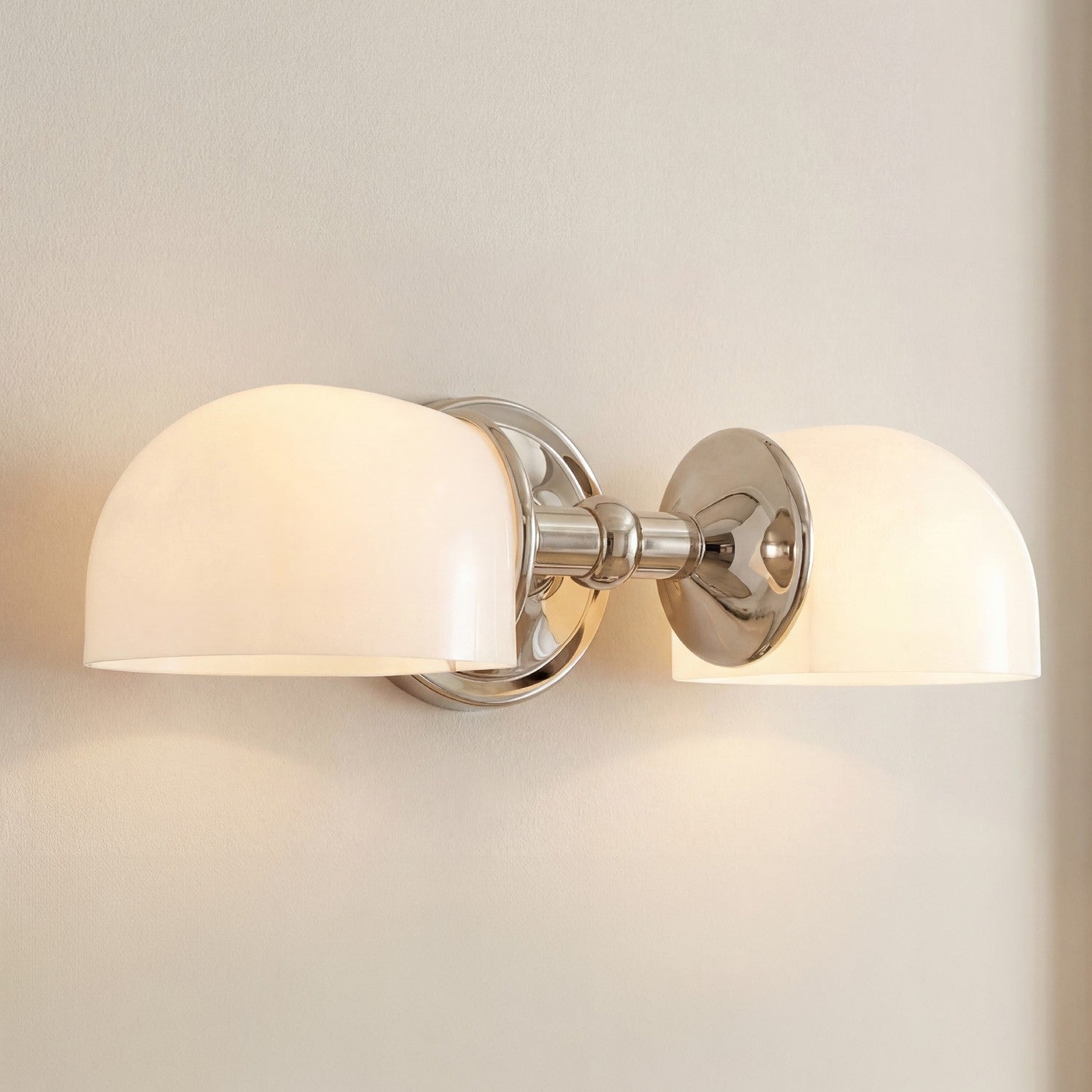 Valor Rustic Metal Double White Glass Wall Sconce