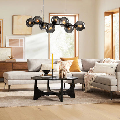 Malley Modern 8-Light Black Globe Glass Chandelier
