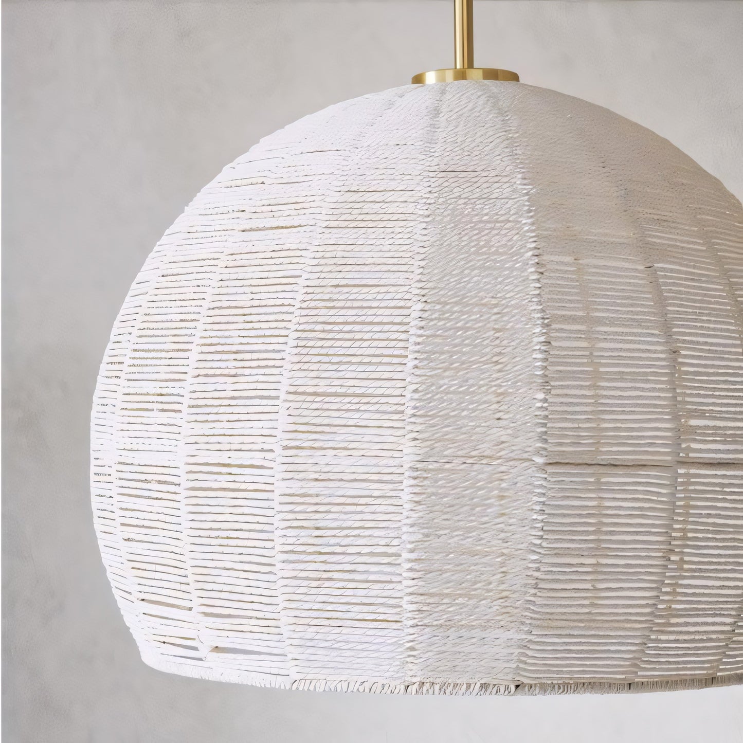 Dronor Ivory Woven Rope Globe Semi Flush Mount Light