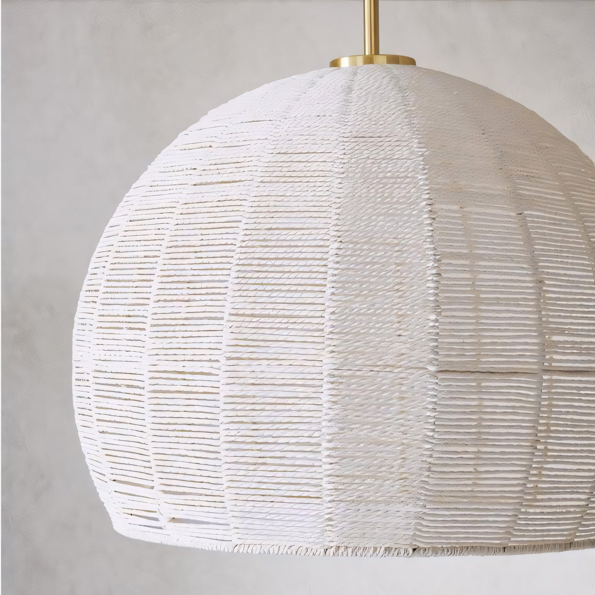 Dronor Ivory Woven Rope Globe Semi Flush Mount Light