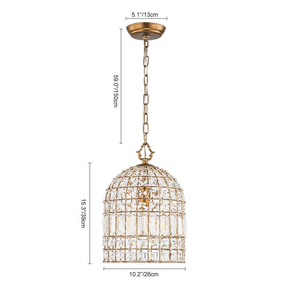 Zelda French Crystal Birdcage Pendant Light