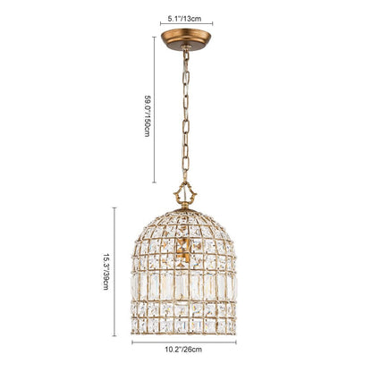 Zelda French Crystal Birdcage Pendant Light