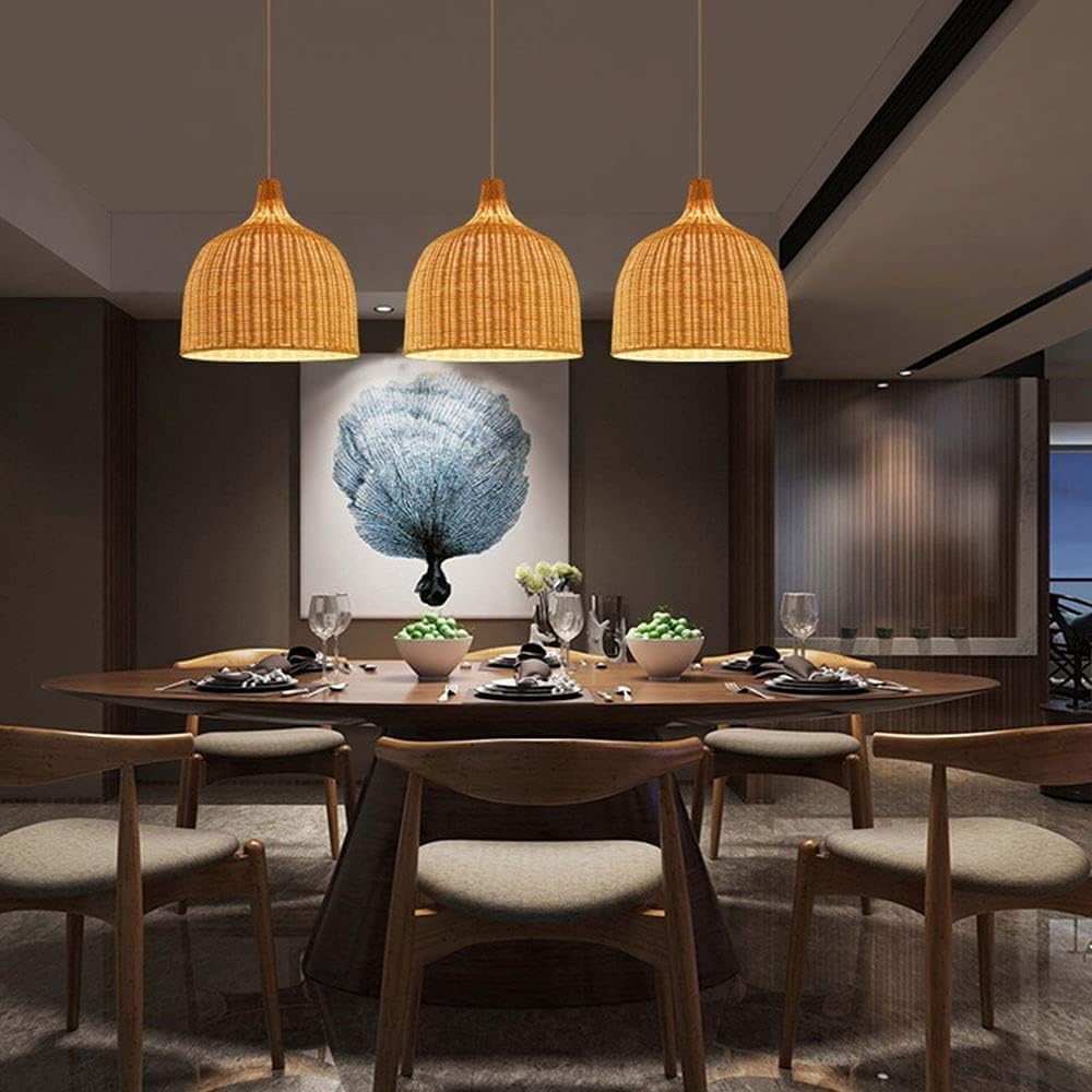 Galatea Boho Bell Shaped Rattan Chandelier