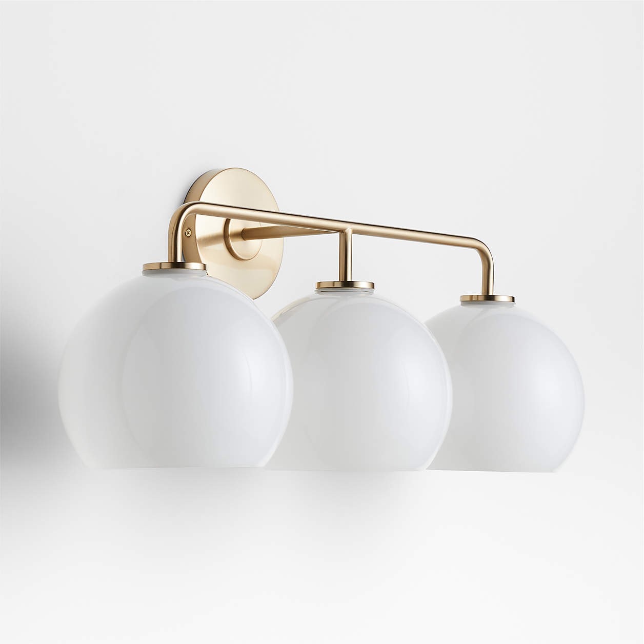 Konig Minimalist 3-Light Round Shade Brass Glass Wall Light