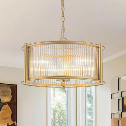 Tycho Modern Fluted Glass Drum Pendant