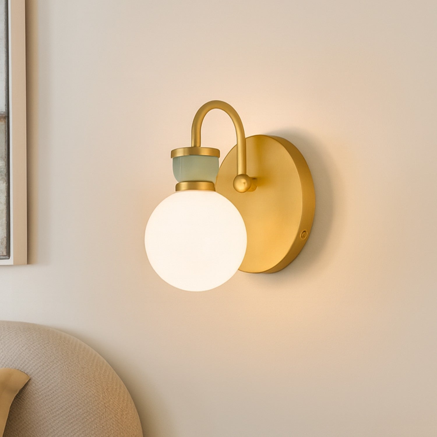 Theodore Vintage Opal Glass Wall Sconce
