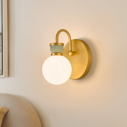 Theodore Vintage Opal Glass Wall Sconce