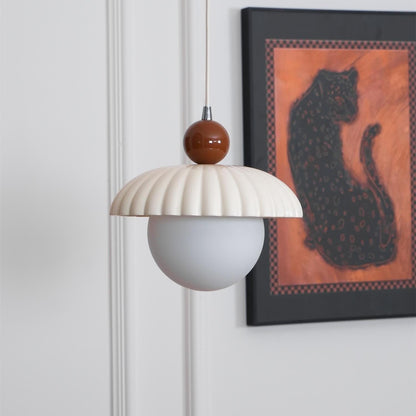 Brynley Cream Style Glass Flower Pendant Light