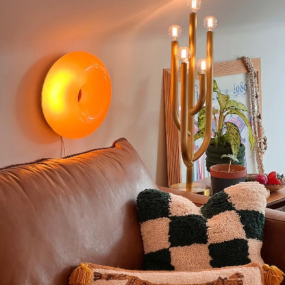 Ozona Bright Orange Donut Wall Lamp