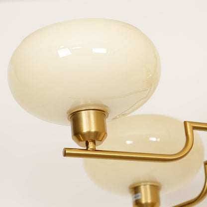 Shadella Modern Cream Glass Bauhaus Chandelier