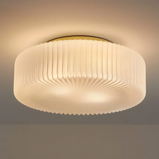 Nymirra Modern Ribbed Glass Flush Mount Ceiling Light