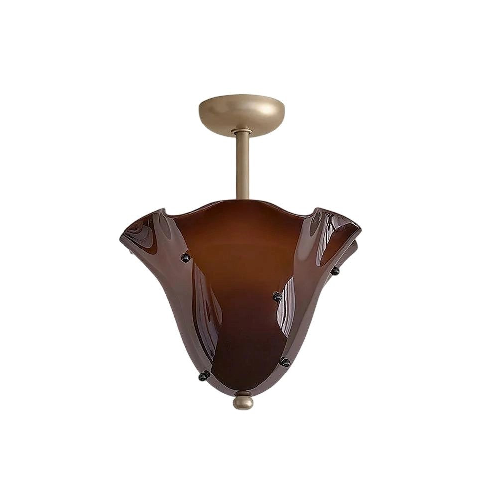Catalina Contemporary Colored Glass Petal Fazzo Ceiling Light