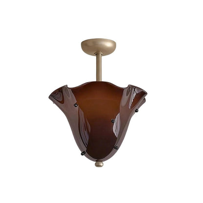 Catalina Contemporary Colored Glass Petal Fazzo Ceiling Light