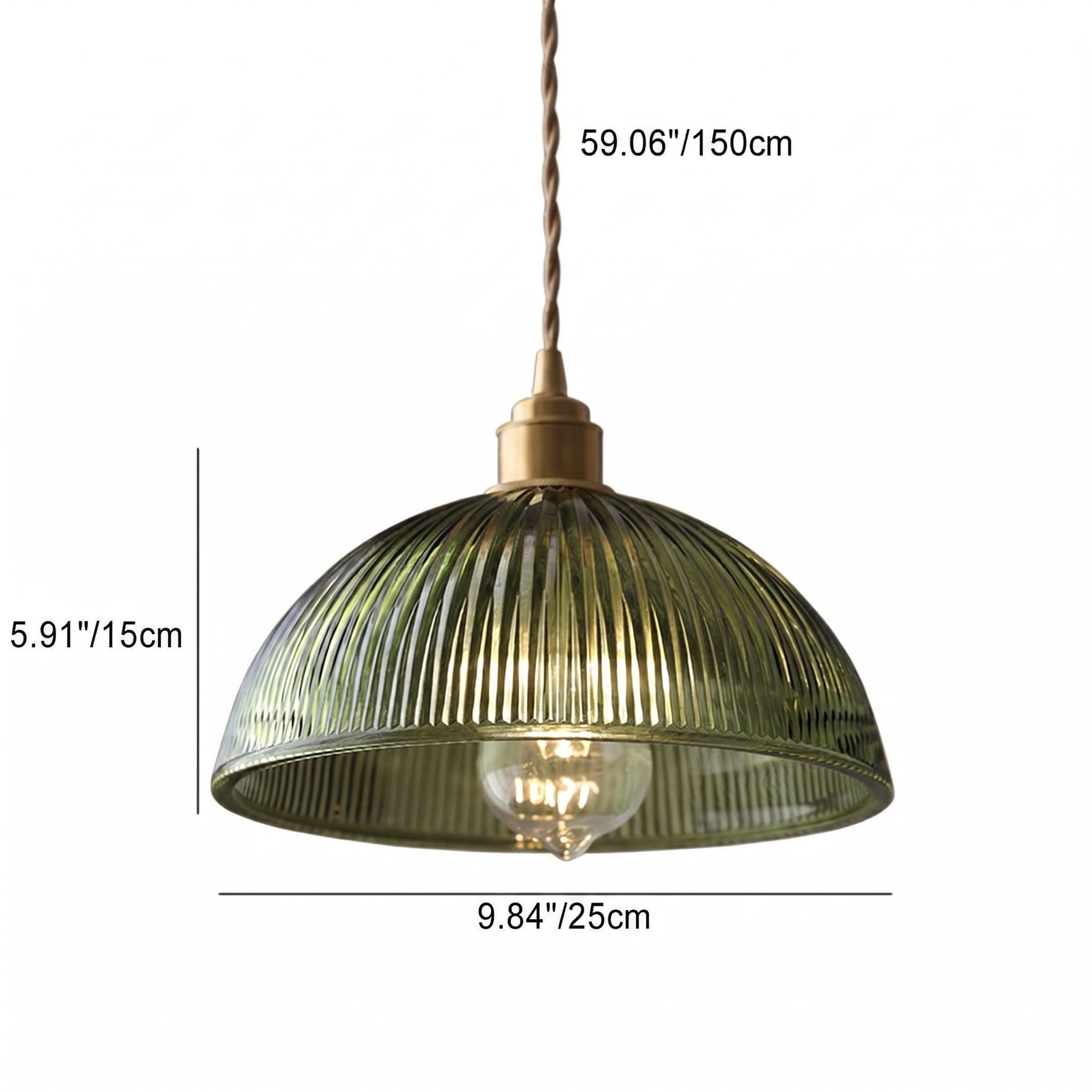 Draxith Retro Japanese Striped Stained Glass Droplight