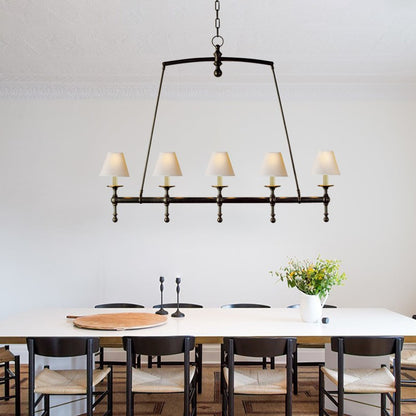 Selene Farmhouse Classic Linear Chandelier For Dining Table