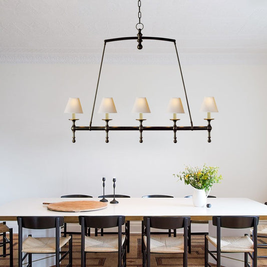 Selene Farmhouse Classic Linear Chandelier For Dining Table