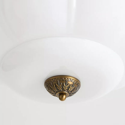 Ozita Retro Milk Glass Semi Flush Mount Eloise Ceiling Light