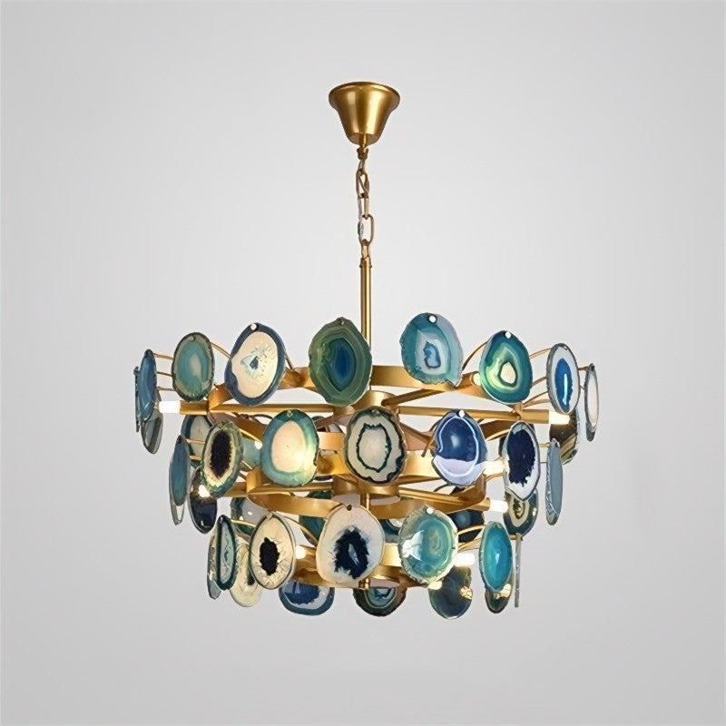 Gideon Slice Agate Tower Chandelier