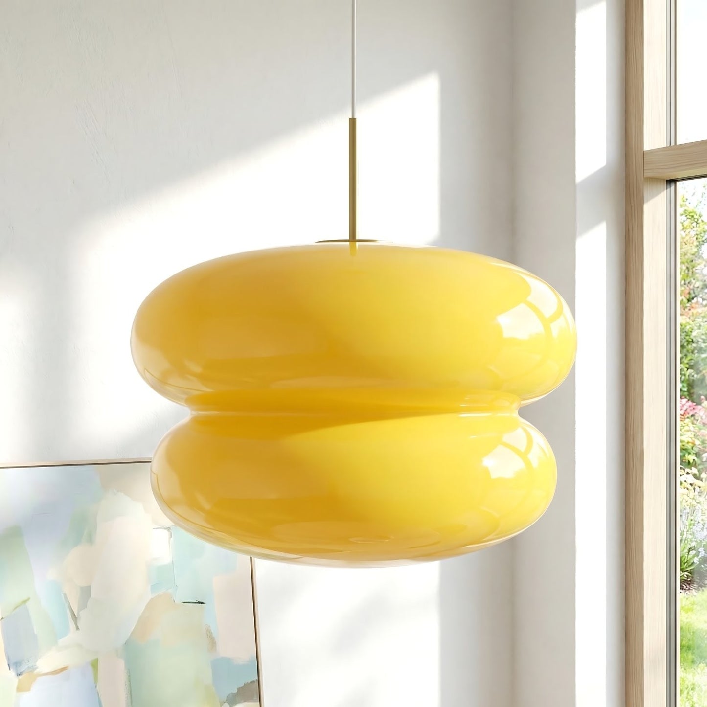Josie Cream Bauhaus Opal Glass Pendant Light