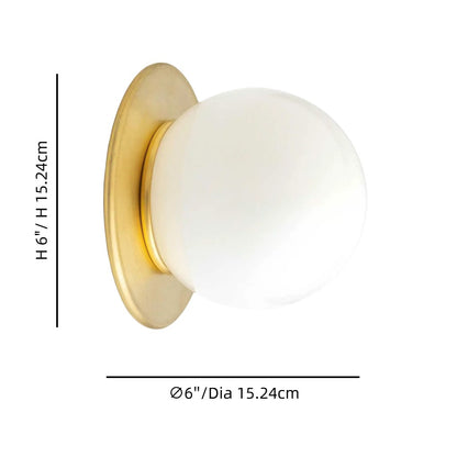 Oliver Vintage Glass Globe Flush Mount Wall Light